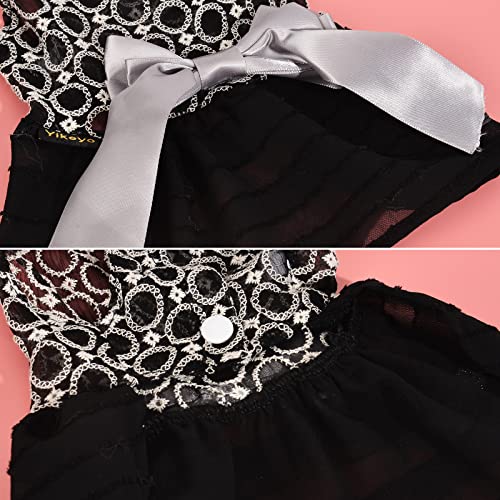 Dog Dress, Xs, Black, Female Dog Clothes For Small Dogs Girl, Cat Apparel, Cute Pet Puppy Clothing Doggie Outfits For Spring, Summer Dog Dress With Stripe Tulle #TOP4