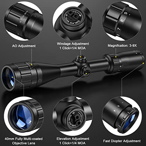 CVLIFE 3-9x40AO R4 Rifle Scope