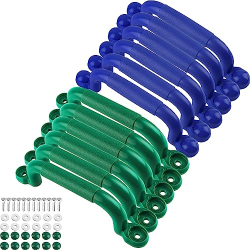 Restroma 12 Pcs Playground Safety Handles Plastic Grab Handle Playhouse Safety Hand Grips Playset Equipment for Kids Treehouse Playground, 2 Colors