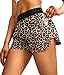 YYV Damen Laufshorts mit Reißverschlusstaschen, schnelltrocknend, elastisches Taillenband, athletische Gym-Shorts für Frauen mit Liner, leopard, Groß Ort mit günstig Kaufen-YYV Damen Laufshorts mit Reißverschlusstaschen, schnelltrocknend, elastisches Taillenband, athletische Gym-Shorts für Frauen mit Liner, leopard, Groß