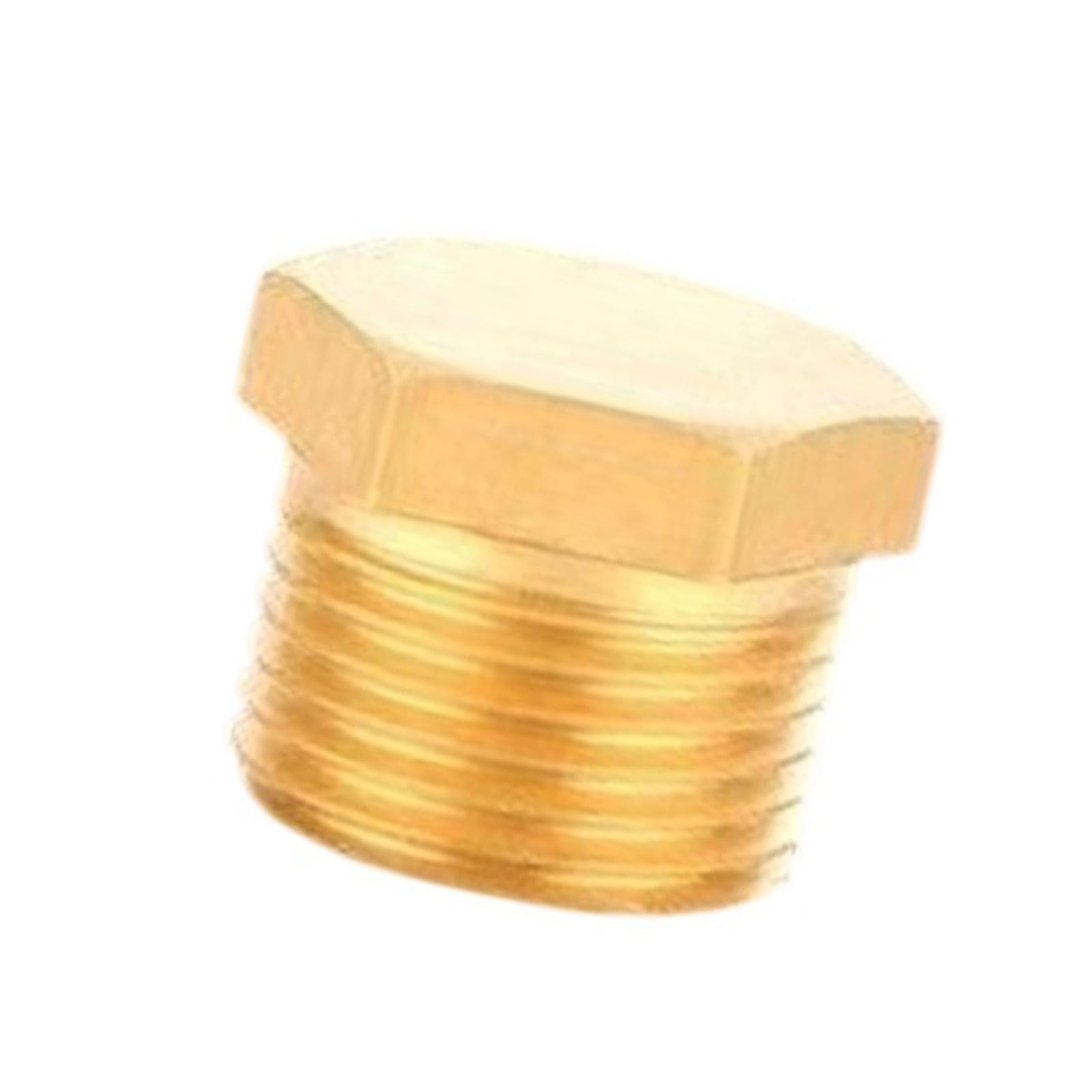 Nucelit Men's 1/4 Brass Hexagonal End Caps Plug Pipe Plumbing Fitting Adapters Thread Coupler Connector Universals Pipe Fitting Brass Hexagonal End Caps Plug
