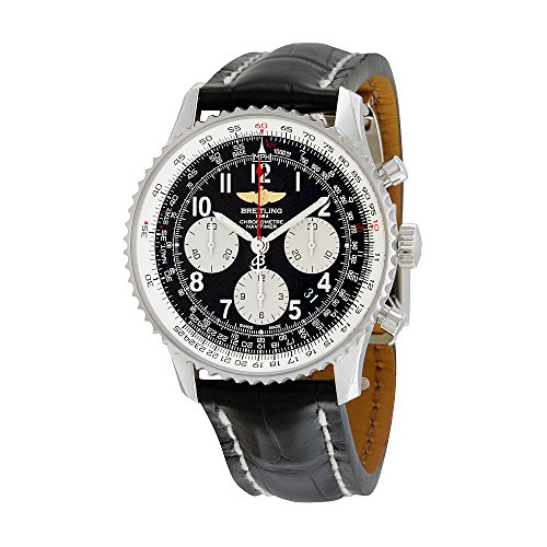Breitling Navitimer 01 Chronograph Black Dial Black Leather Mens Watch AB012012/BB02BKCD