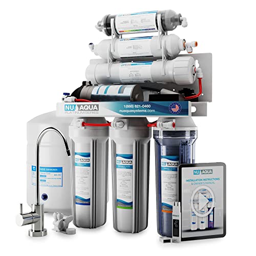 Nu Aqua Platinum Series 6 Stage Alkaline 100Gpd Reverse Osmosis Water Filter System With Booster Pump - 120 Day Guarantee #TOP4