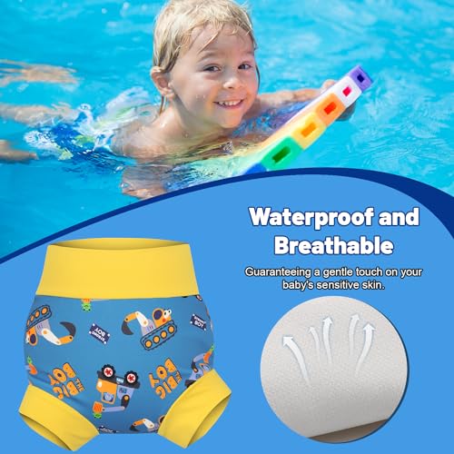 MOEMOE Baby Reusable Swim Diapers 3Pcs Comfortable Waterproof Baby Swim Diapers for Boys Swim Lesson 4T2