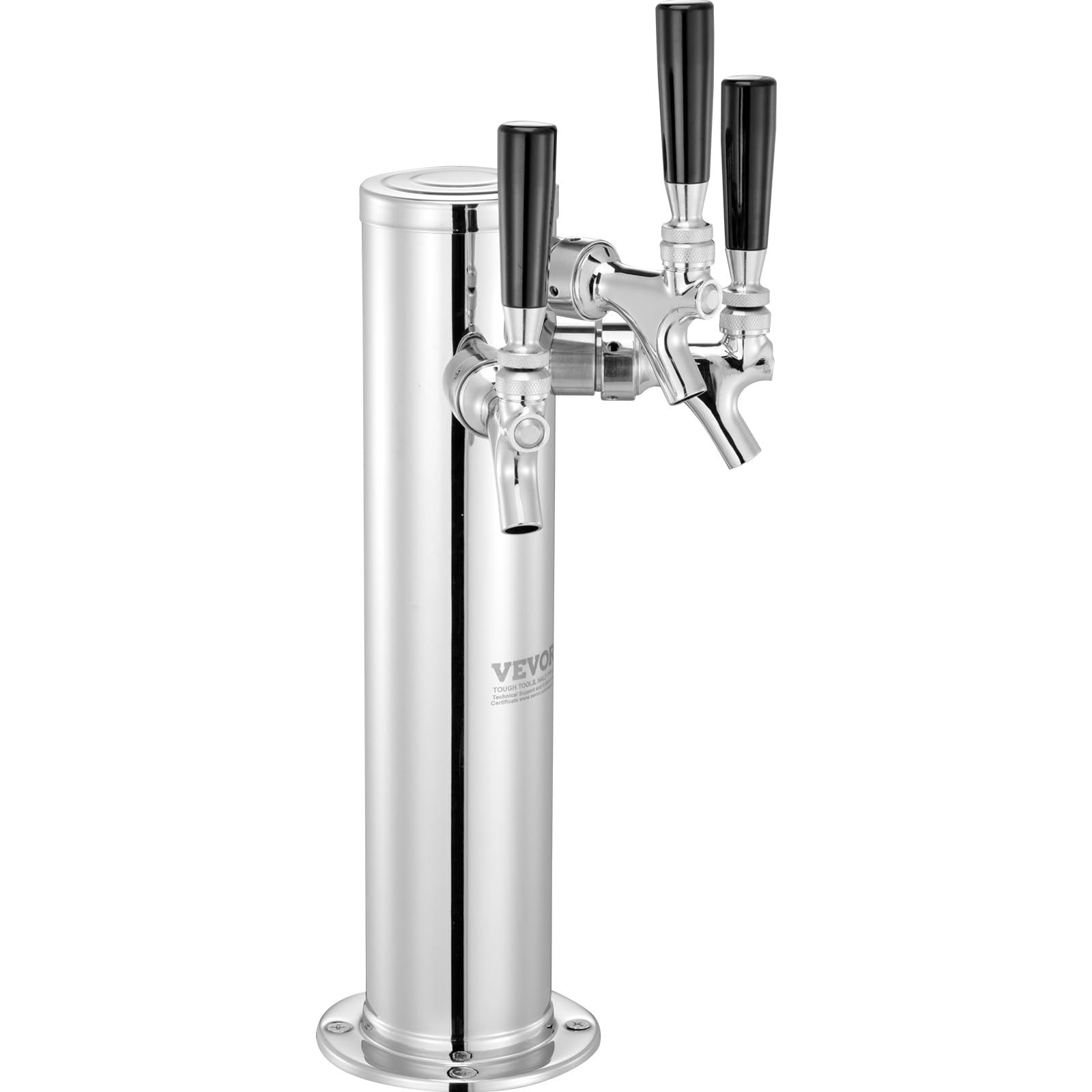 VEVOR Dispenser per Torre Spillatore Birra alla Spina Triplo Rubinetto in Acciaio Inossidabile, Tubi Preassemblati e Canne per Rubinetti a Chiusura Automatica per Feste, Bar, Pub, Ristoranti