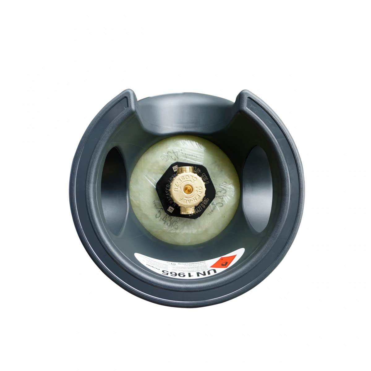 Bluecraft Premium Composite 10 kg Eigentum Propan-Gasflasche leer | leichter als 11 kg Stahl-Gasflasche | Rostfreies Material | Sichtbarer Füllstand | inkl. einem Gasreglerlöser +17er Schlüssel