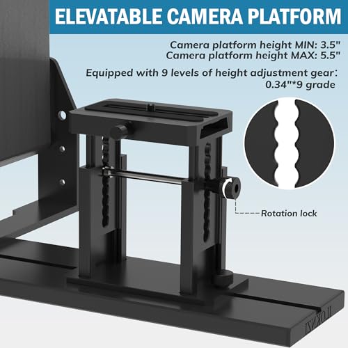 Image of 13-Inch Teleprompter with Remote Control & APP, HD Wide-Angle Beam Splitter Glass, Adjustable Height Design, Designed for DSLR & Mirrorless Camera Recording