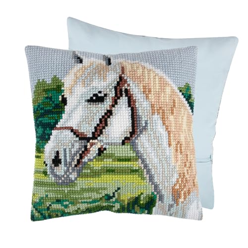 Trimits Cross Stitch Cushion Kit, Cushion Back Included, Pre Printed Canvas