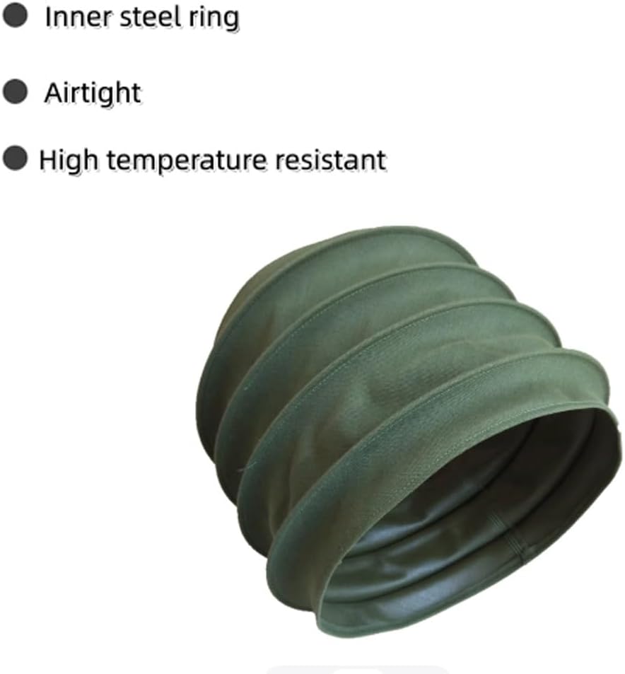 Commercial Heavy Duty Canvas Ducting For Factories/Basements/Farms Heat Resistant Ventilation Duct Hose Built-in Steel Wire Spiral 5in-24in(L 1m(3.28ft),155mm(6"))