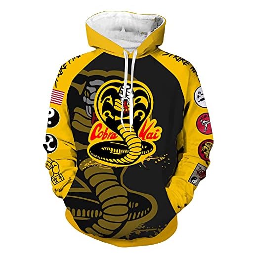 jiazery QZ Cobra Kai Chaqueta y Sudadera con Cremallera para Hombre