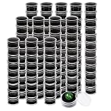 PH PandaHall 144pcs Plastic Gem Jars Display Case 1.2x0.7 Round Jewelry Storage Organizer Box with Black Sponge for Gemstone Gatherion Rock Beads Craft Showcase Party Shop Decoration