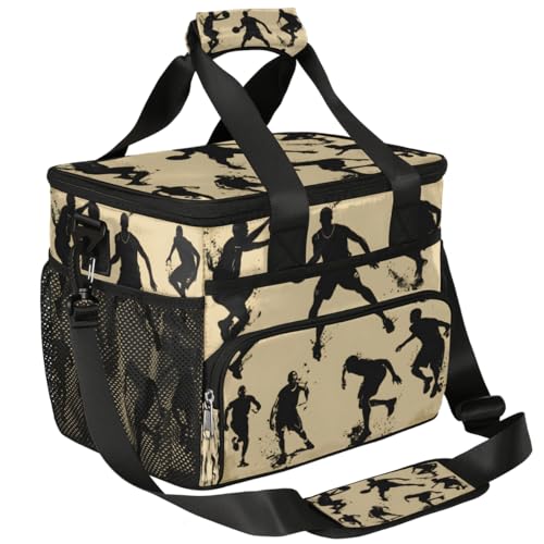 Insulated Picnic Backpack Lunch Box for Women Men Picnic Basket Tote Lunch Bag Picnic Bag Portable Lunch Bags for Picnic, Beach, Work, Trip,Office, Camp Basketball Player
