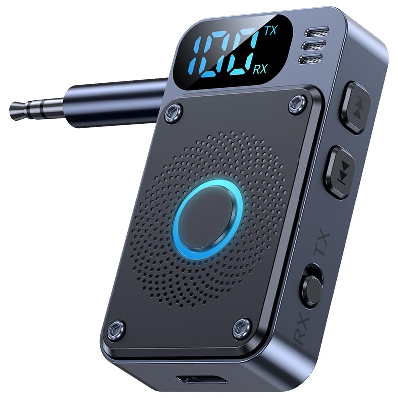 Receptor de transmisor Bluetooth 5.4 de 3,5 mm AUX RCA para avión de coche, adaptador inalámbrico, manos libres, llamada para TV, PC, auriculares, altavoz