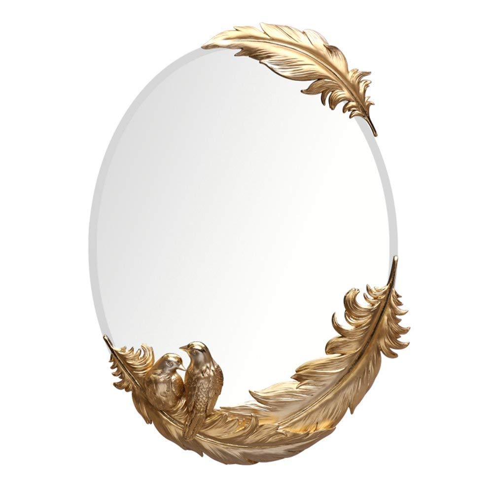 TYUHDUYUR Mirror Oval Stylish Bathroom Wall Bedroom Home Porch Cosmetic Hanging Size 45 * 60cm