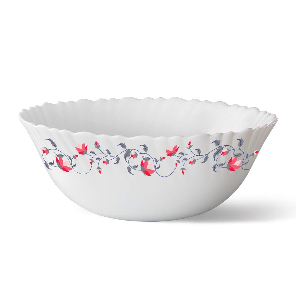 BOROSIL LARAH FLUTED PENTAS OPAL SERVING BOWL 8INCH(20 CM), WHITE, 8SRBFLPE, 1 PC