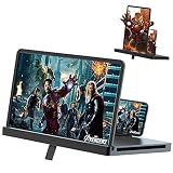 12'' Phone Screen Magnifier Vertical Horizontal,3D HD Mobile Phone Screen Amplifier Projector for Mo