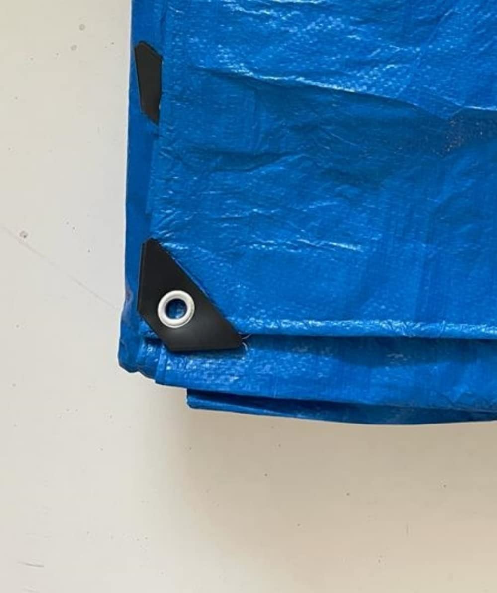 Mugar-Toldo/Lona Azul de Polietileno de 90g/m2 Impermeable, para Camping, protección de vehículos, Muebles de jardín, leña, Obras y Otros usos. (8x12m)