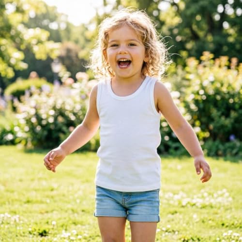 Image of Soft Undershirt Tank Top Cotton Sleeveless Shirts for Girls Or Boys