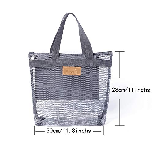 Multifunctional Mesh Beach Tote Bag, Foldable Lightweight Grocery Storage Net Bag for Family Travel & Vacation Essential4