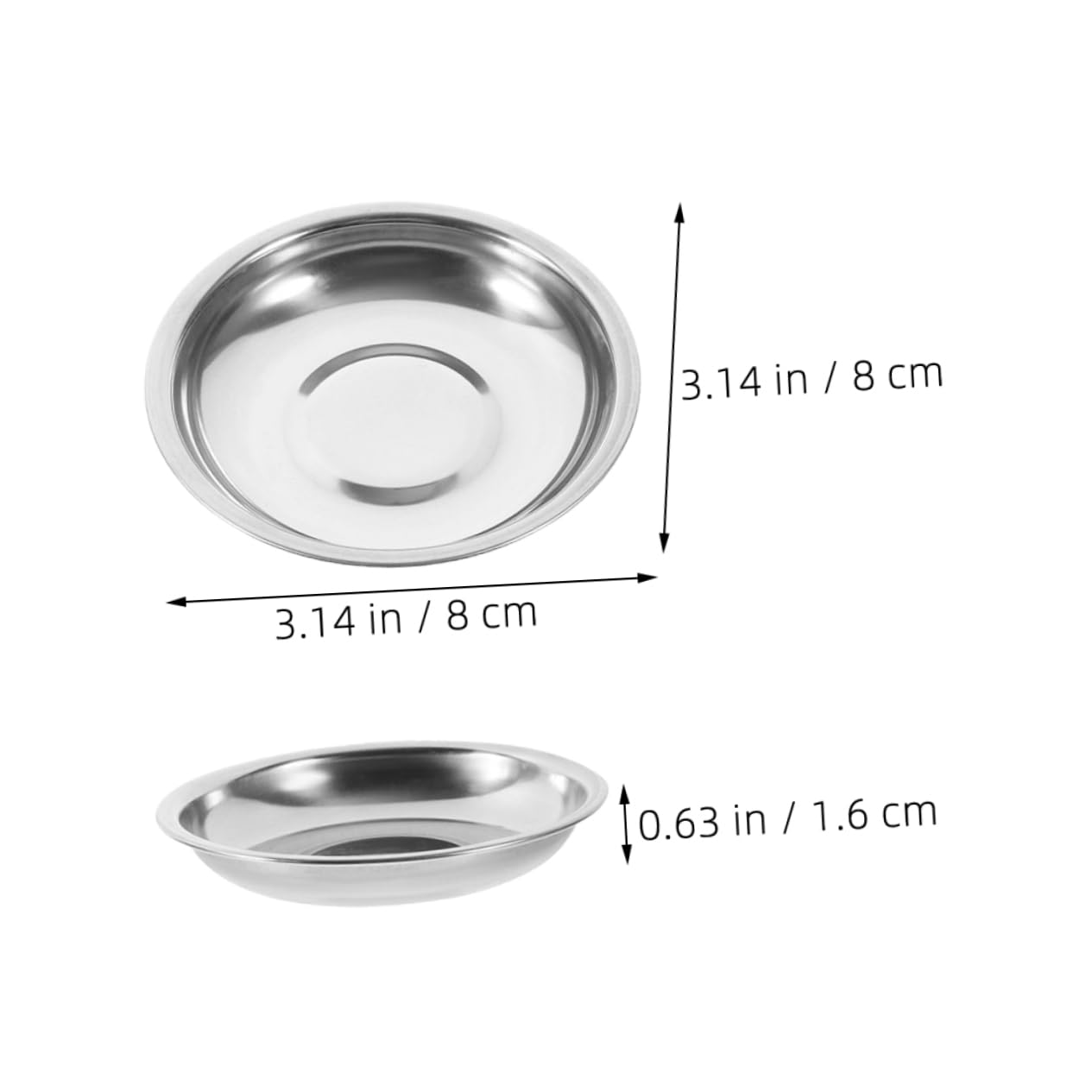 CONGARTENO 10pcs Small Plate Sauce Dipping Dish Dipping Bowls Small Stainless Steel Bowls Sauce Dishes for Dipping Soy Sauce Dish Dipping Sauce Dish Dip Dish for Parties Sauce Plates Silver