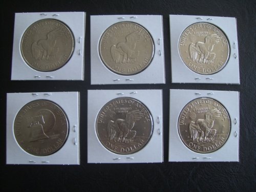 Miniatura 4 de 1971-1978 P Las 6 monedas circuladas de dólar IKE Eisenhower de Phliladelphia Mint