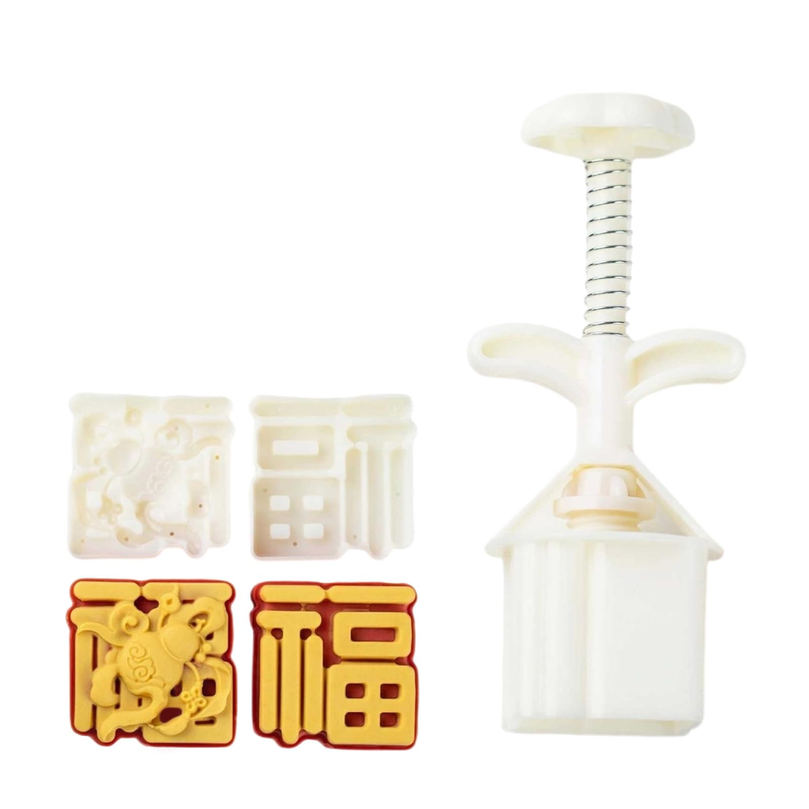 Kalttoy Character Dessert Maker Mold New Year Pastries Tool Cookie Dessert Cutter Hand Pressure Mold Enduring Character Pattern Molds for Baking