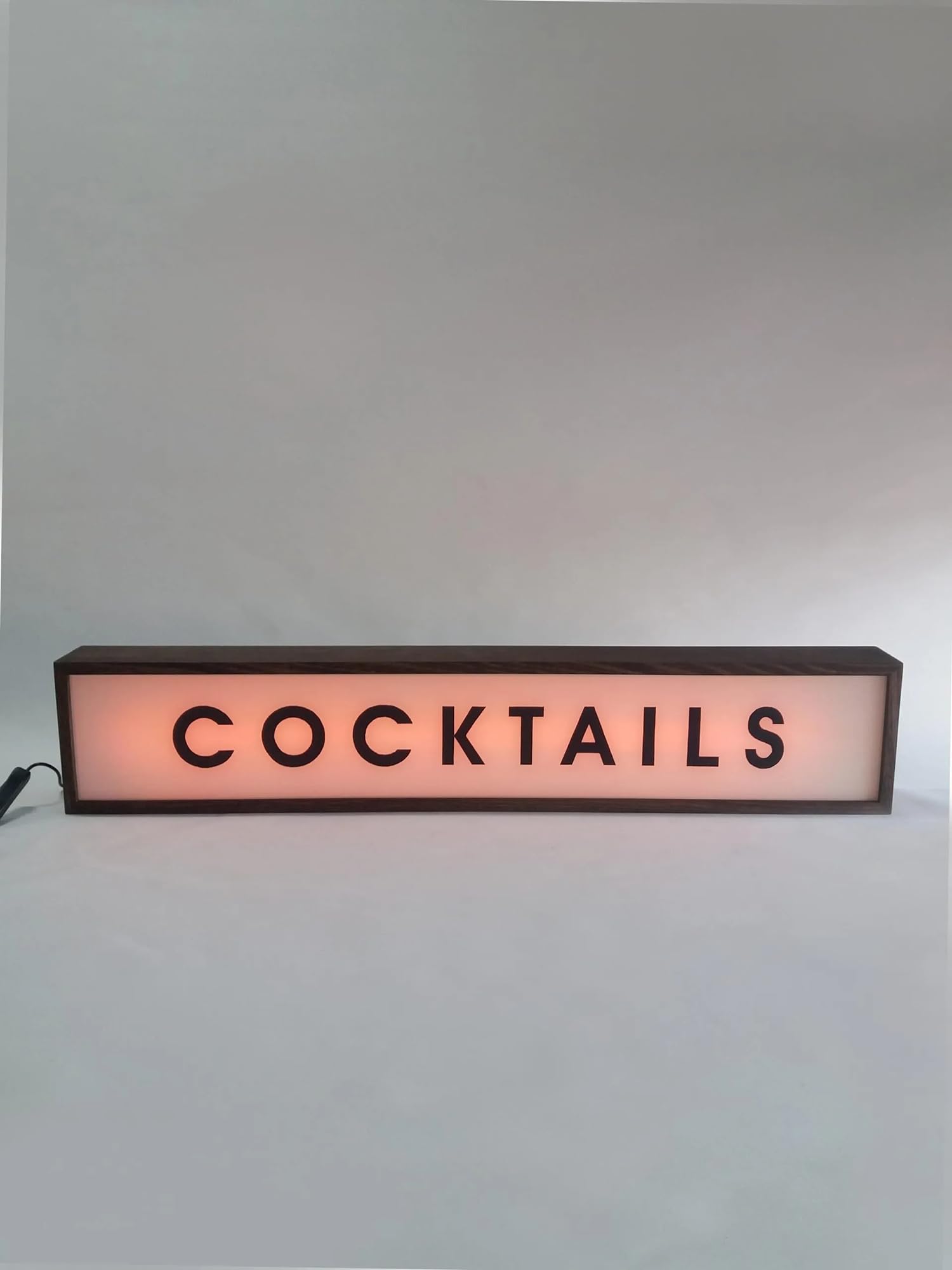 COCKTAILS Neonowy Lightbox RGB LED z pilotem zdalnego sterowania, montowany na ścianie, pulsujący, studio, znak ostrzegawczy, podświetlane światła, znak do kina, bibliotek, kawiarni, domu, firmy