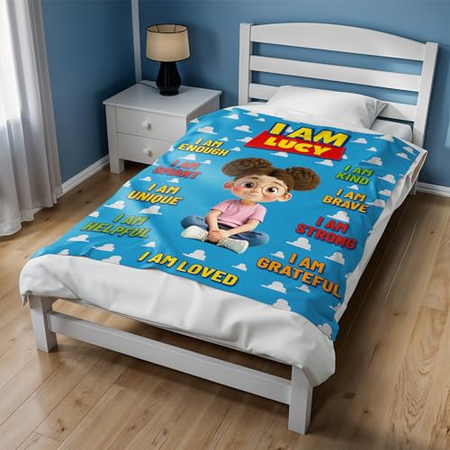 Image of Personalized Inspirational Throw Blanket for Daughter - Cozy Fleece or Sherpa Blanket - Birthday Gift for Girls Kids Teens, Baby Blankets for Girls, Holiday Throw Blanket for Bed