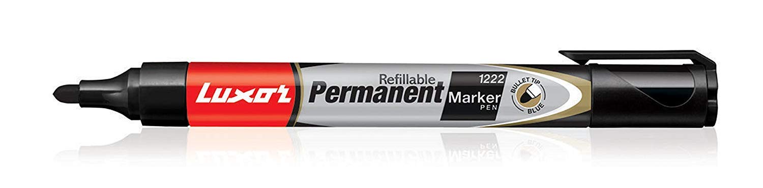 Luxor Black Permanent Marker - Pack of 10 Pcs.