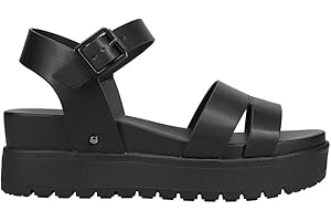 Black Platform Wedge Sandals for Women: Maya Heeled Sandal