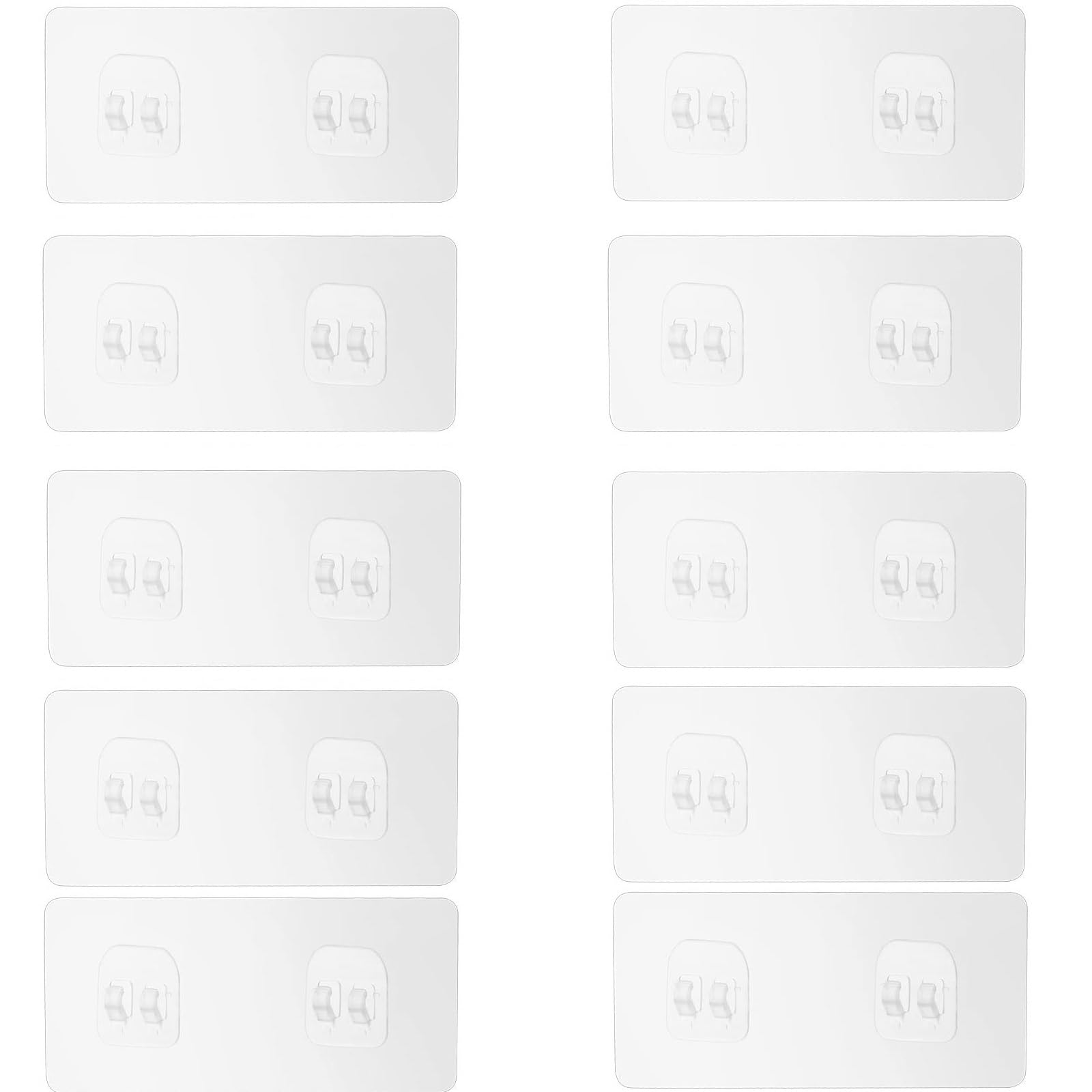 10 Pcs Shower Shelf No Drill Sticky Replacement Powerful Wall Hooks Waterproof Transparent Sticker Hooks for Bathroom Storage Kitchen Shelves