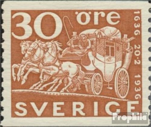 Sellos Suecia 232A MNH coleccionistas Prophila 1936 correos caballos con goma