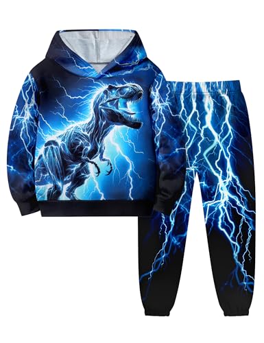 Toddler Boy Clothes Fall Winter Outfits 3D Print Dinosaur Clothes for Boys Hooded Sweatshirt Pants Boys' Clothing Sets