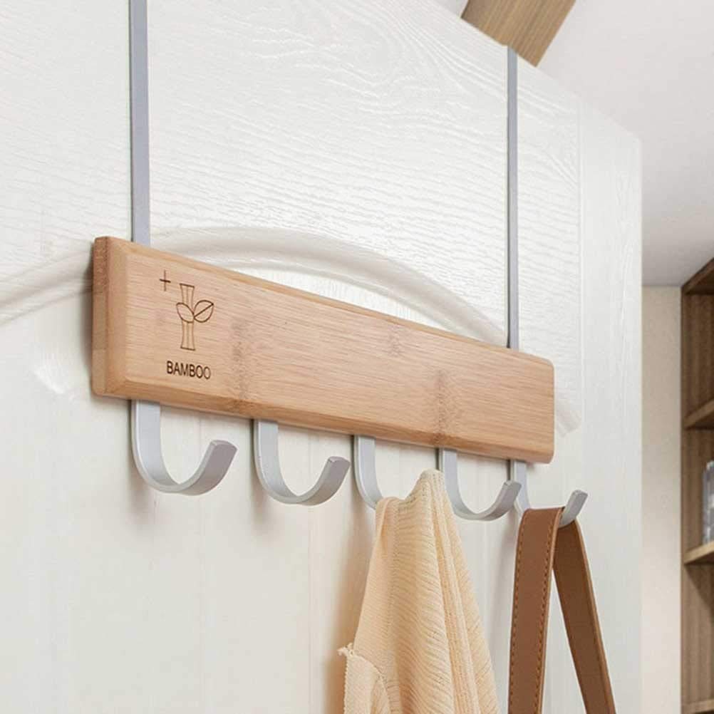 ISCBAFYX Perchero Ganchos para Puertas Perchero Multifunción Perchero de Madera Perchero para Puerta Perchero para Colgar en la Pared para Pantalones de Tela Sombrero Toalla/Color Madera/40 * 30 * 3,5