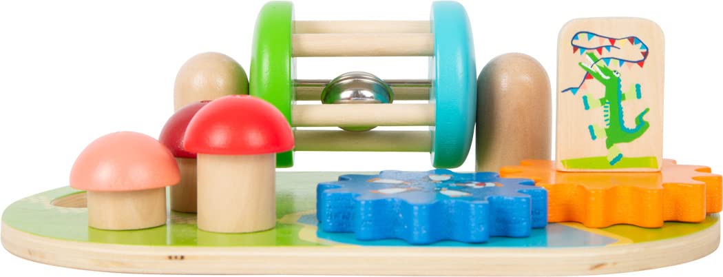 Small Foot Wooden Theme Park Motor Activity Board, brightly coloured, incl. gears and rotating rattle w/bell, 12289 - Image 3