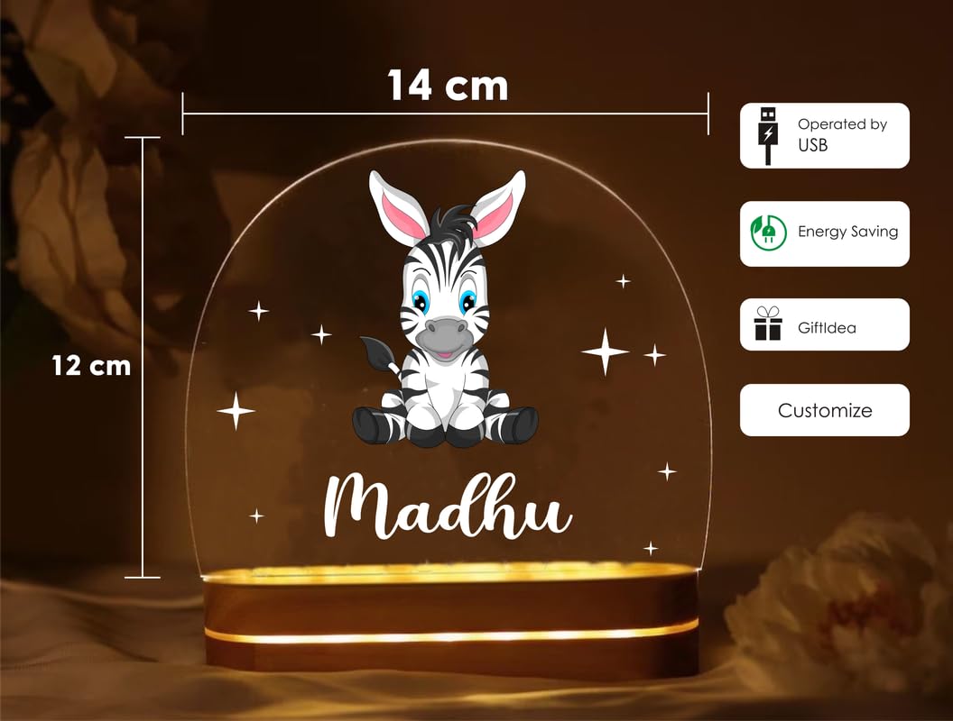 THE GRANDEUR Acrylic Personalized Name LED Night Table Lamp Gifts for Men Women|Customized Gifts for Men Women Husband Wife Girlfriend Boyfriend (Design 13), Transparent 2
