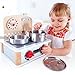 Hape International Juego de Cocina y Parrilla 2 en 1, Juego de Rol y Simulación Set de Juguetes para Cocinar Realista para Niños y Niñas