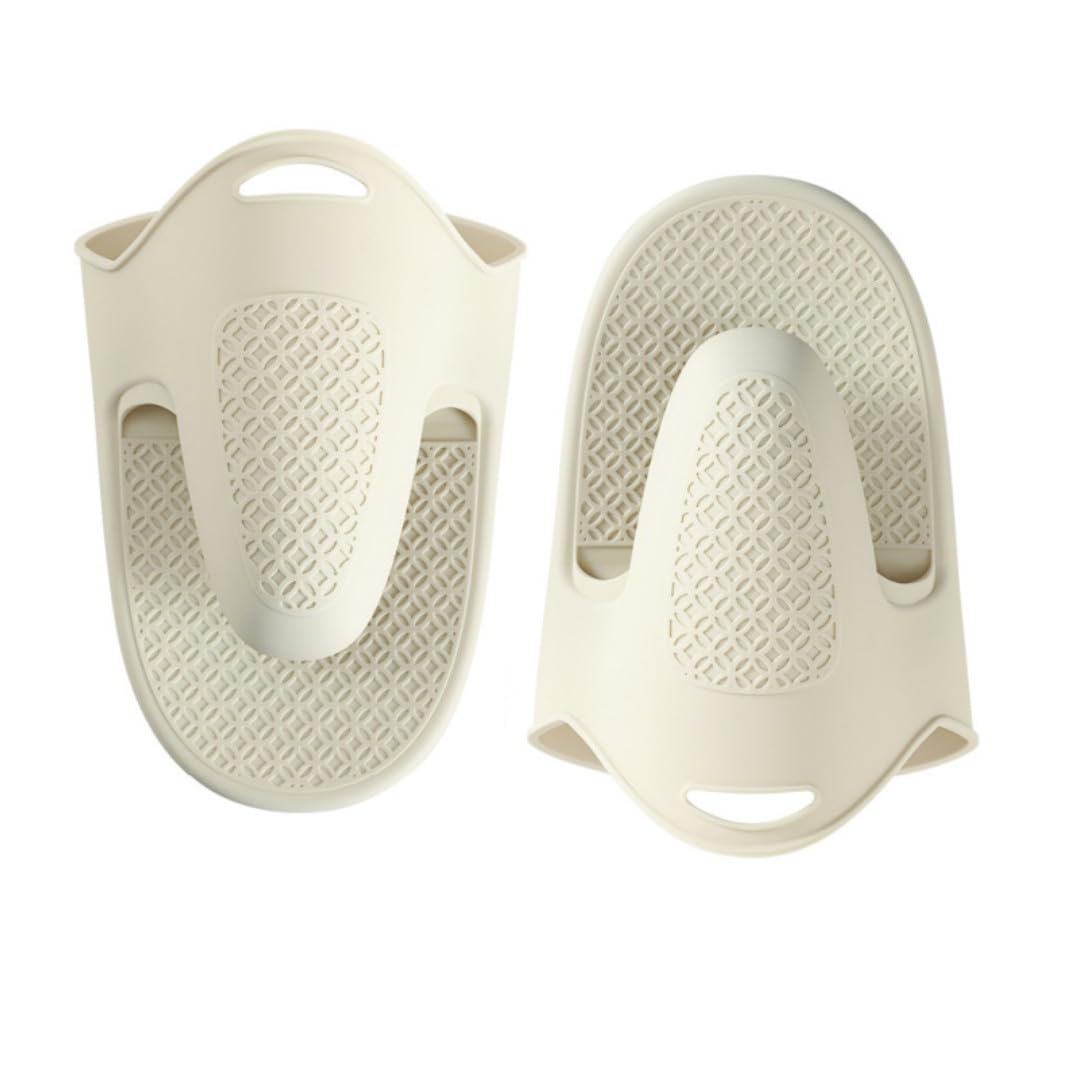 2PCS UPGRADED Long Oven Gloves Thickened Silicone Pot Holder Mini Oven Mitt Heat Resistant Pinch Covers for Baking, Cooking, BBQ Grilling (Beige)