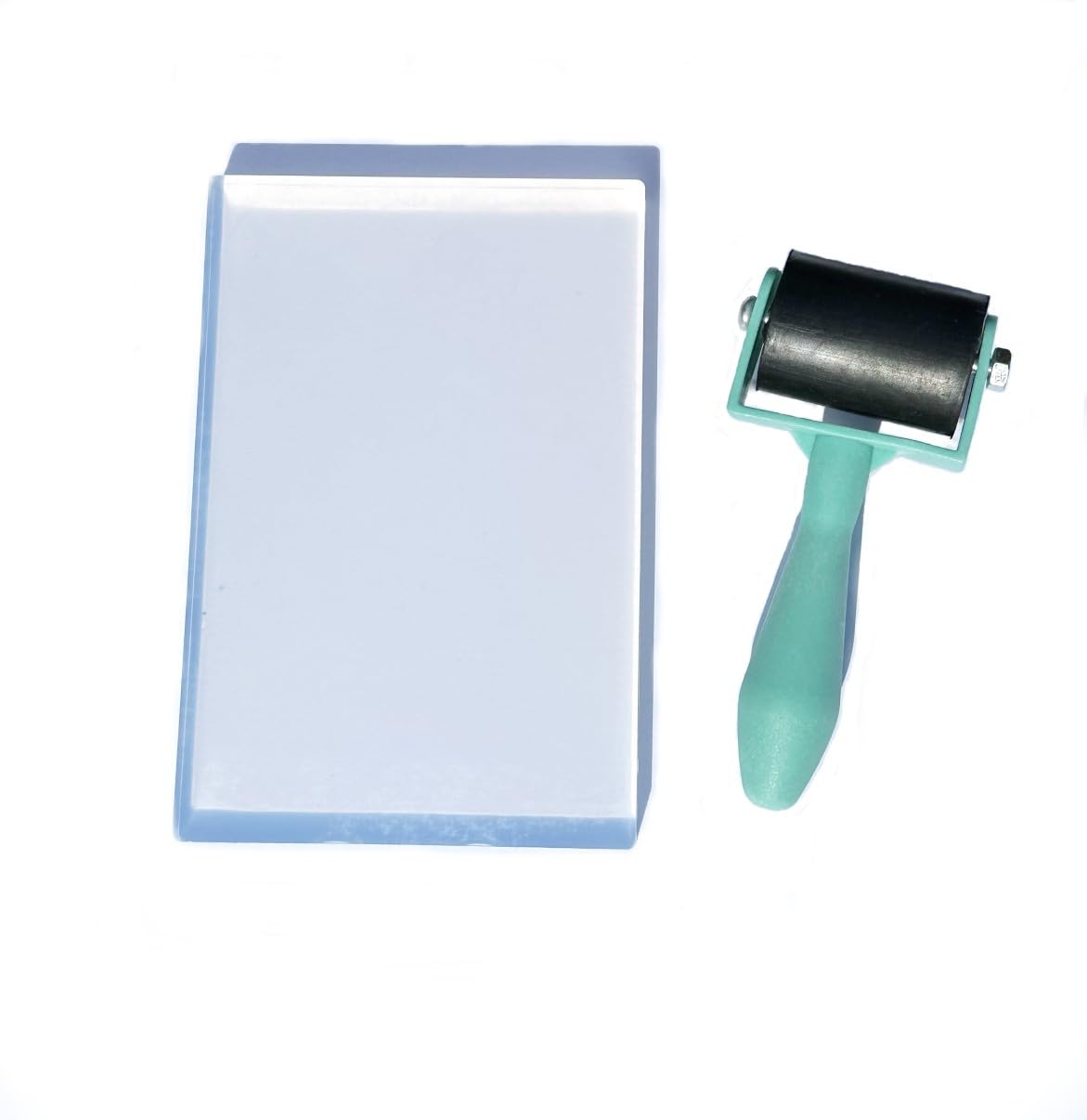 Tarrapu Gel Printing Starter Kit: A6 Mini Printing Plate and Roller Set for Press Arts & Crafts, Jelly Pattern Monoprinting Plate, Small Size Kit for Getting Started