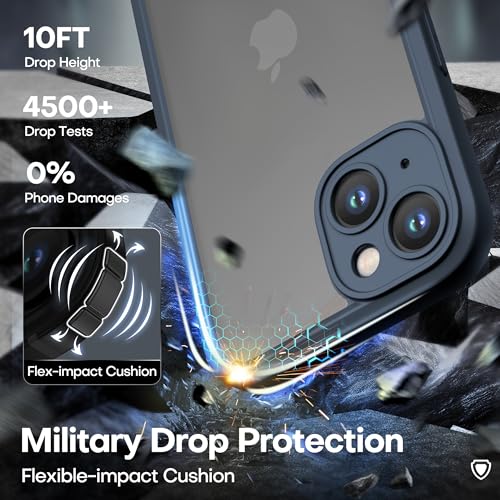 ImpactStrong Heavy Duty Guard for iPhone 13 Case [Camera Protection] [Military Grade Drop Protection] Slim Translucent Matte Phone Case 6.1 Inch, Navy Blue - image 6