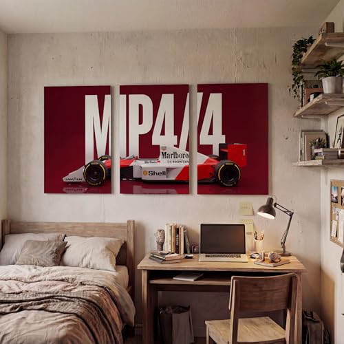 Image of SoulAbiti 3-Piece McLaren F1 Wall Art - Motorsport Legend Split Printed Poster Large Motorsport Triptych Posters - Racing Decor for Room, Garage & Office Decor (Senna & Norris Style)