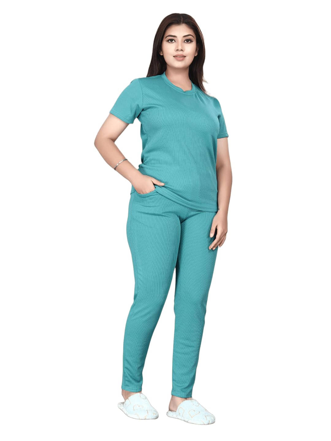 sirgo Women Tracksuit Set, Short Sleeve Top with Trousers, Casual Loungewear Co-ord Set, Fitness Outfit, Trendy & Breathable, TS-1029-picture-32