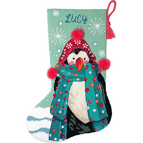 Point d'aiguille bas pingouin duveteux kit canevas broderie Noël - 4
