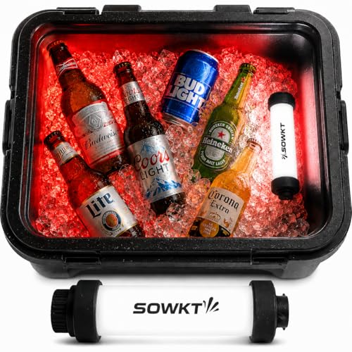 SOWKT Waterproof Cooler Light - 55 Hours of Light on One Charge Rechargeable LED Light - Cooler Accessories Compatible with YETI RTIC ORCA and More! Great for Camping Fishing Parties & Hunting!