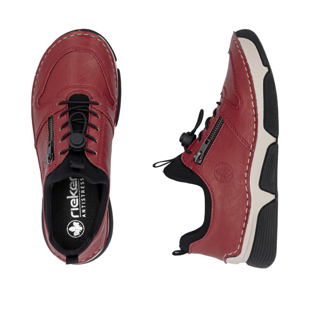 Rieker 45951-33 Damen Schnürschuh Textil/Synthetik rot rot