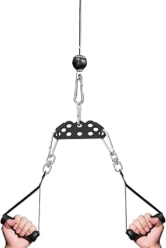 Cable Machine Attachment, Spreader Bar for Pulling, Adjustable Double to Single Pulley Conversion Plate for Heavy Loads