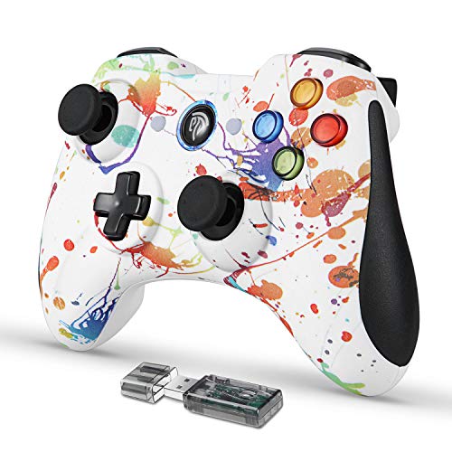 2.4 G Mandos de PC Inalámbrico, [2020 Diseño] EasySMX Controller PC Con Batería 600mAh, Turbo y Doble Vibración, Gamepad Gaming PS3, Controlador PC para Windows /PS3/PC/Andriod TV Box