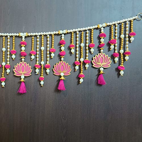 Image of Handmade Door Hanging Toran Lotus Style Bandarwal (TL-07) -Diwali New Year Inauguration Wedding Festival Home Decor Pooja (40 Inch X 8 Inch)