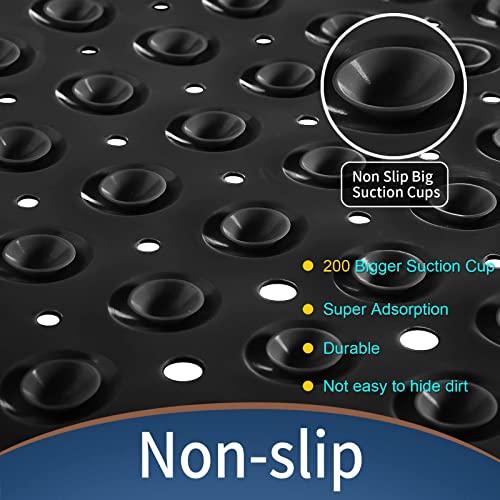 Yimobra Bath Mat 100 x 40 cm, Extra Long Non-Slip Shower Mats with Drain Holes and Suction Cups, Machine Washable - Image 2