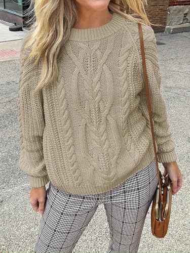 Image of Cicy Bell Womens Oversized Cable Knit Sweaters Fall Chunky Pullover
